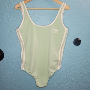 Adidas Originals 3 Stripes Body Suit Blush Green SZ. XL